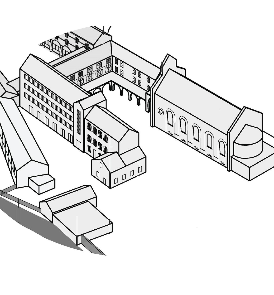 Illustration des bâtiments de Chapêlmêle aux Petits Châtelets